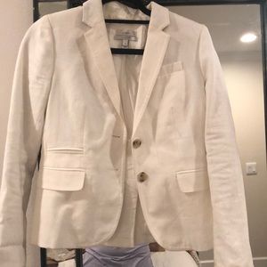 White linen jcrew blazer